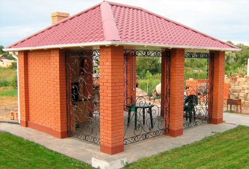 Беседка из кирпича