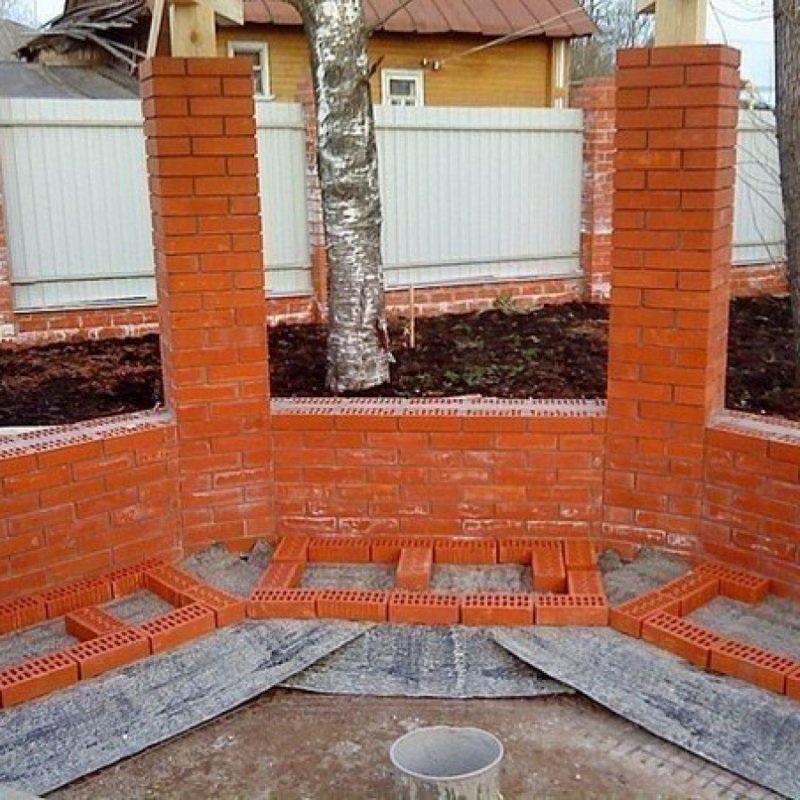 Беседка своими руками из кирпича