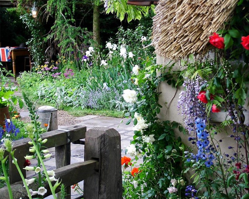 Flower garden cottage