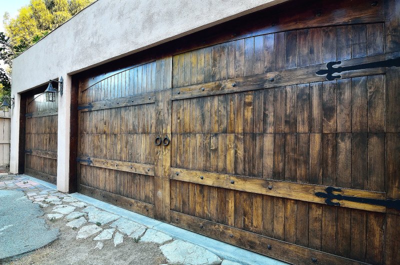 Wood garage doors