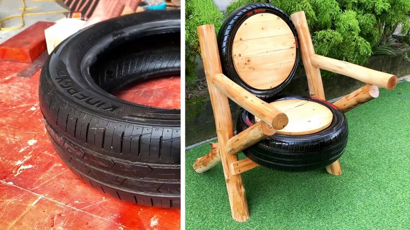 Кресло из автомобильных покрышек