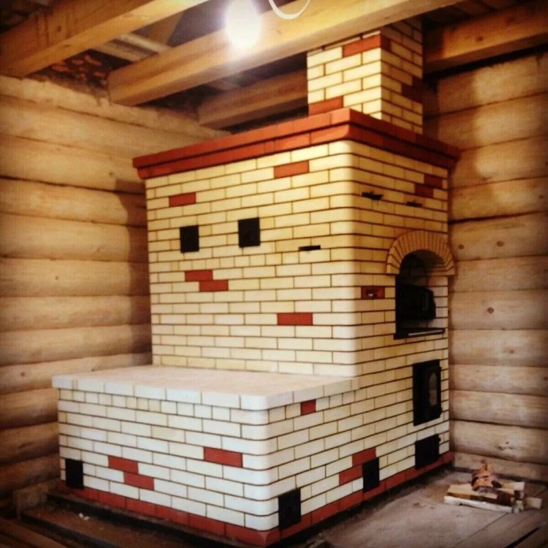Русская печь с камином