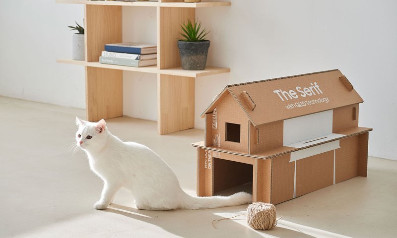 Дом для кошки из коробки