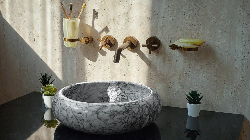 Гранитная раковина для ванной sheerdecor piedra