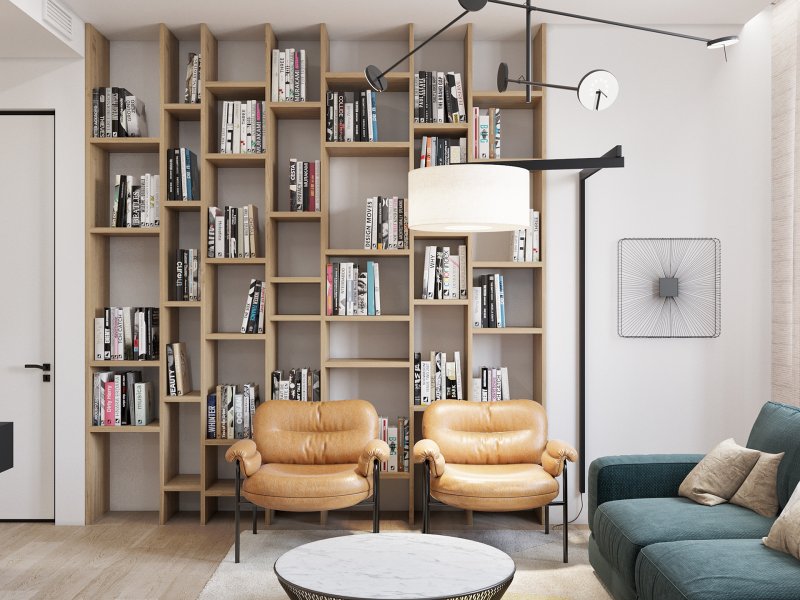 Книжные стеллажи в интерьере