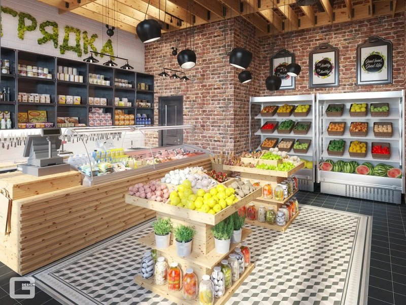 Интерьер продуктового магазина