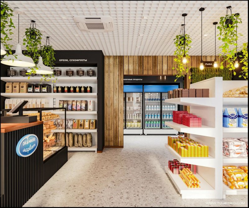 Интерьер продуктового магазина