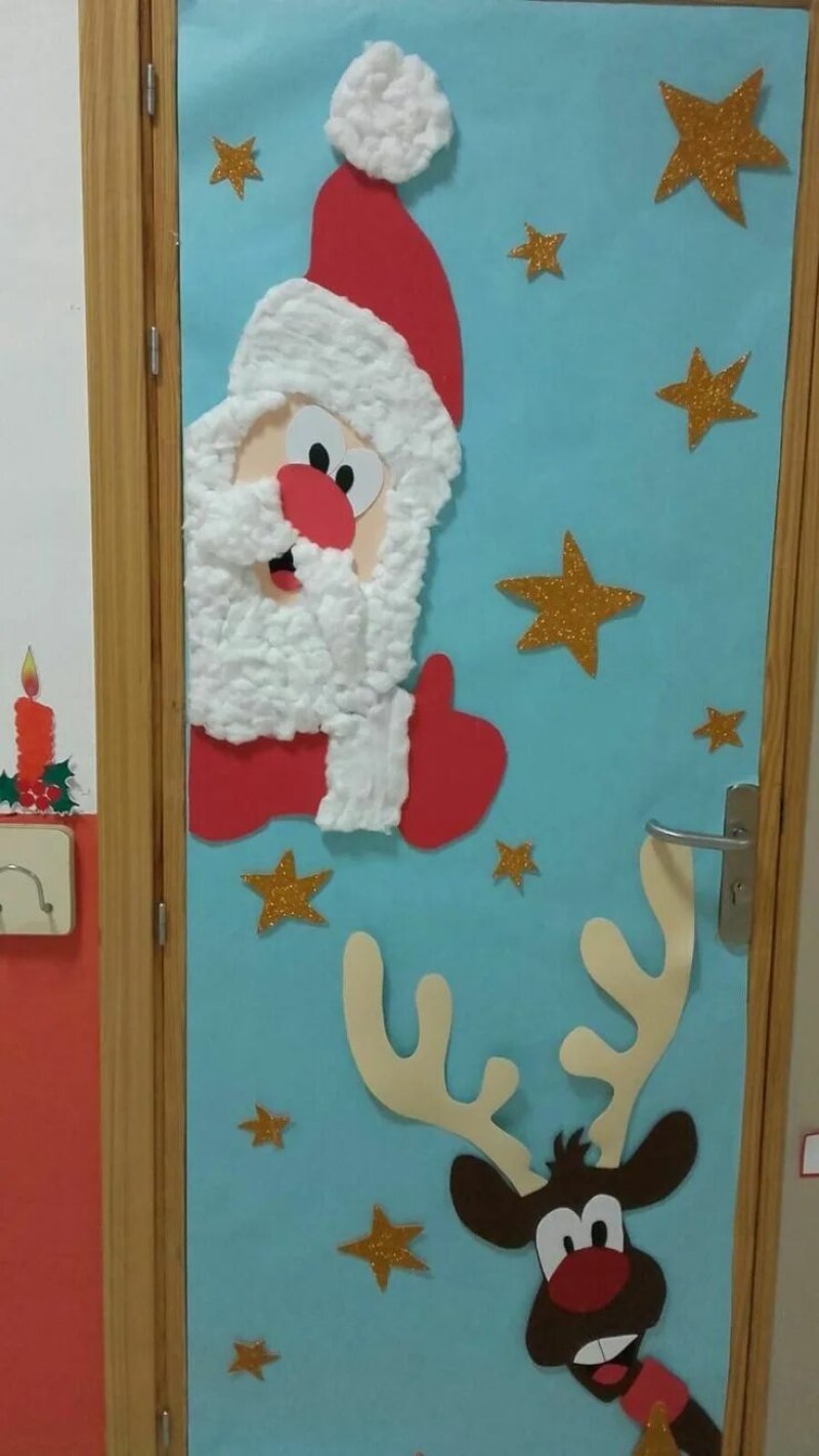 Украшение на дверь на новый год