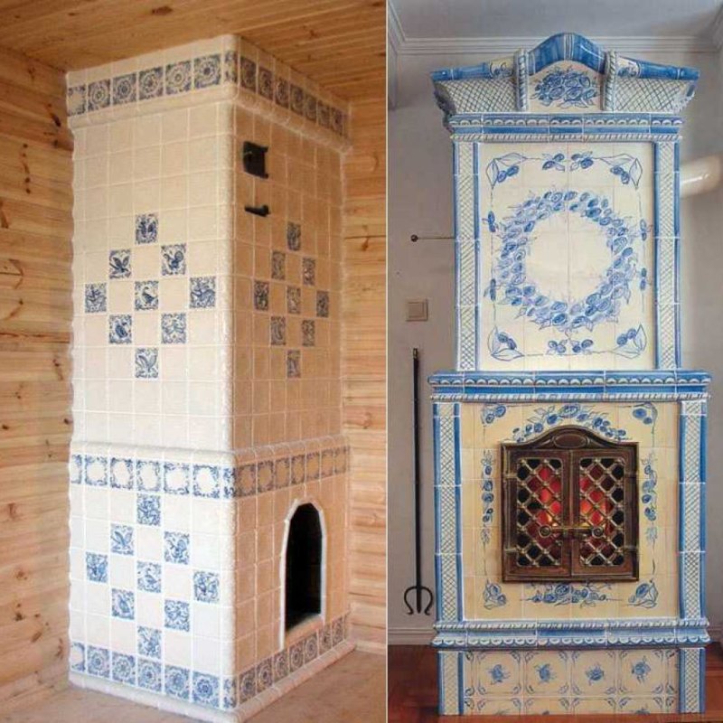 Облицовка печи керамической плиткой