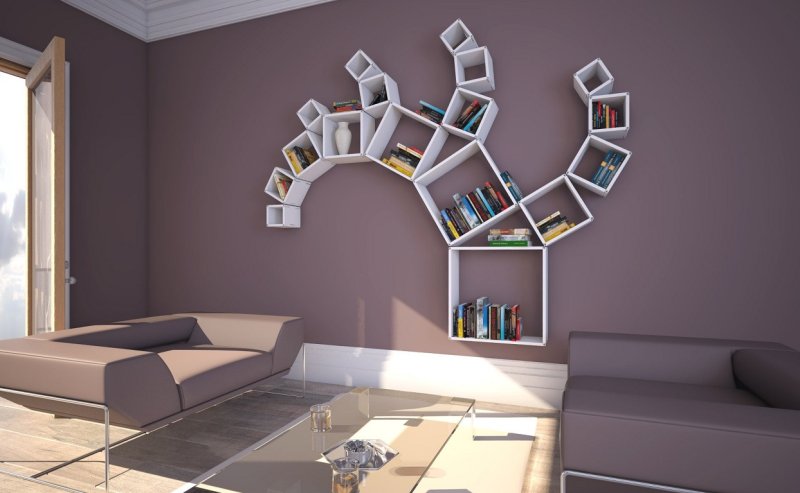 Оригинальные книжные полки
