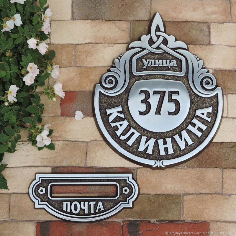 Табличка с названием улицы и номером дома