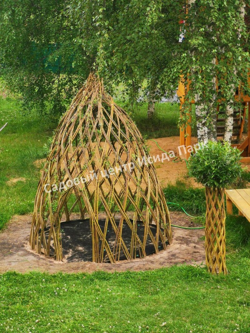 Беседка из ивы плетеная