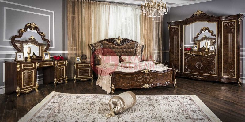 Кровать корень дуба глянец оливия