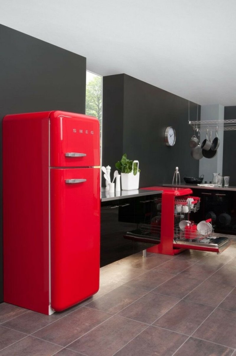 Холодильник smeg в интерьере