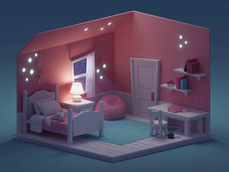 Isometric 3d room блендер