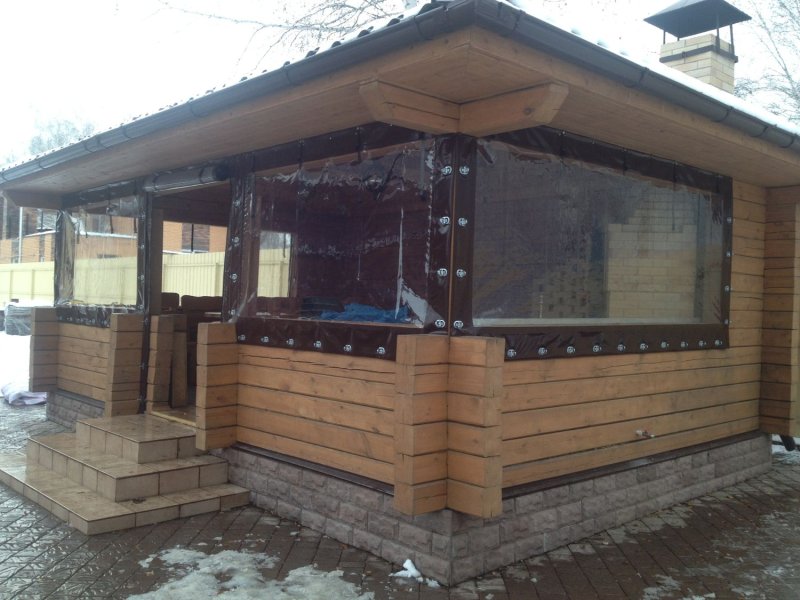 Мягкие окна из пвх для беседок и террас в леруа мерлен