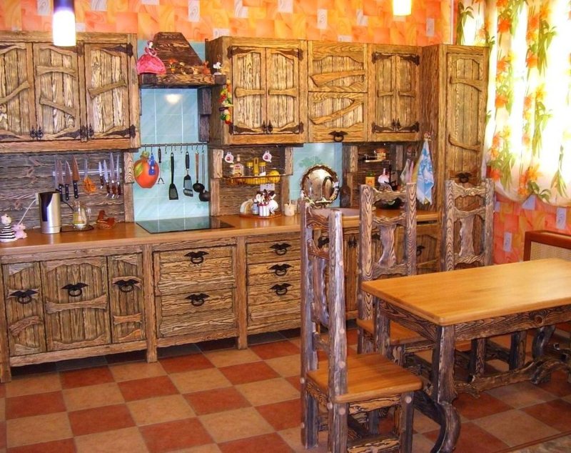 Деревянные кухни под старину