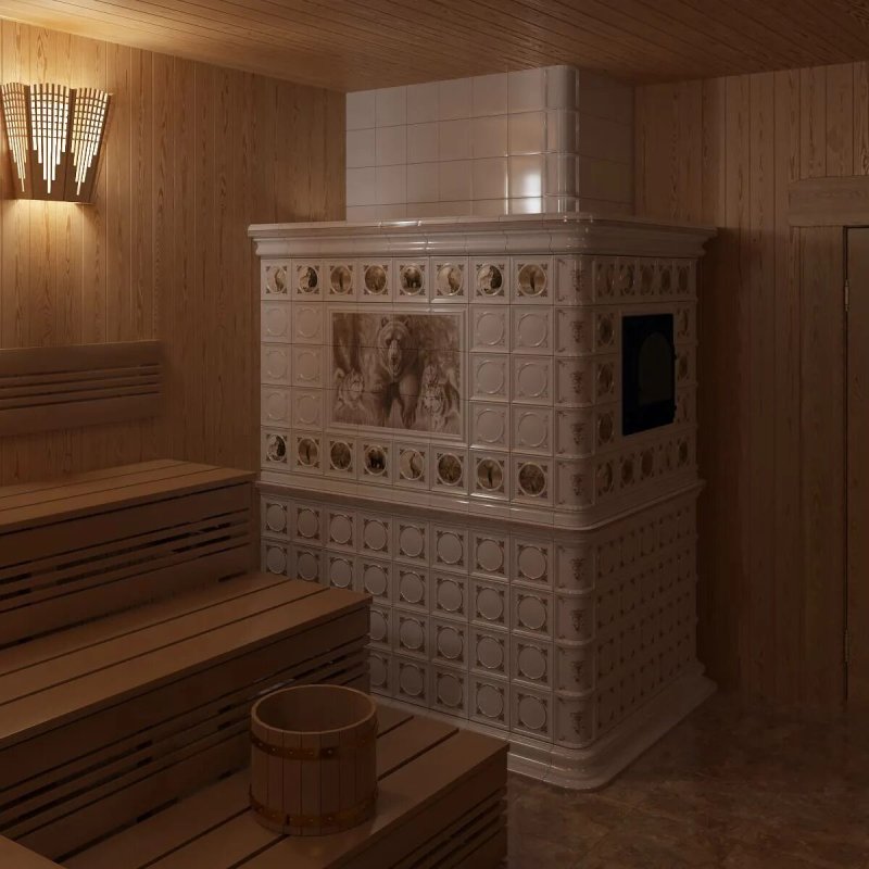 Облицовка печи керамической плиткой