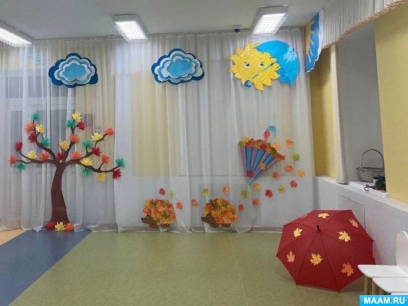 Украшение зала на утренник осени в детском саду