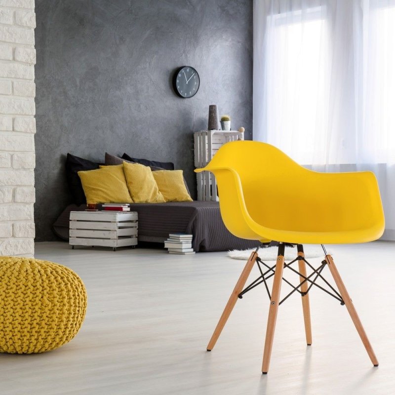 Стул eames daw желтый