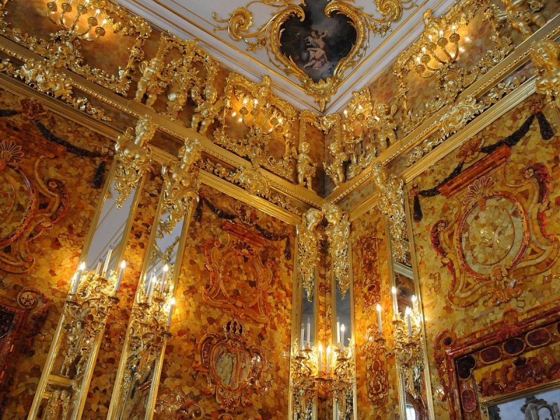Екатерининский дворец в царском селе янтарная комната