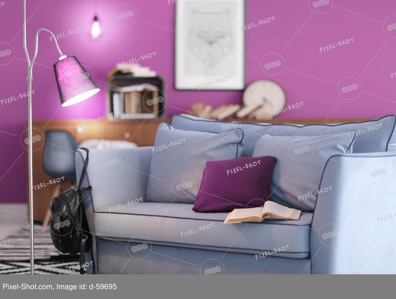 Фиолетовый в интерьере