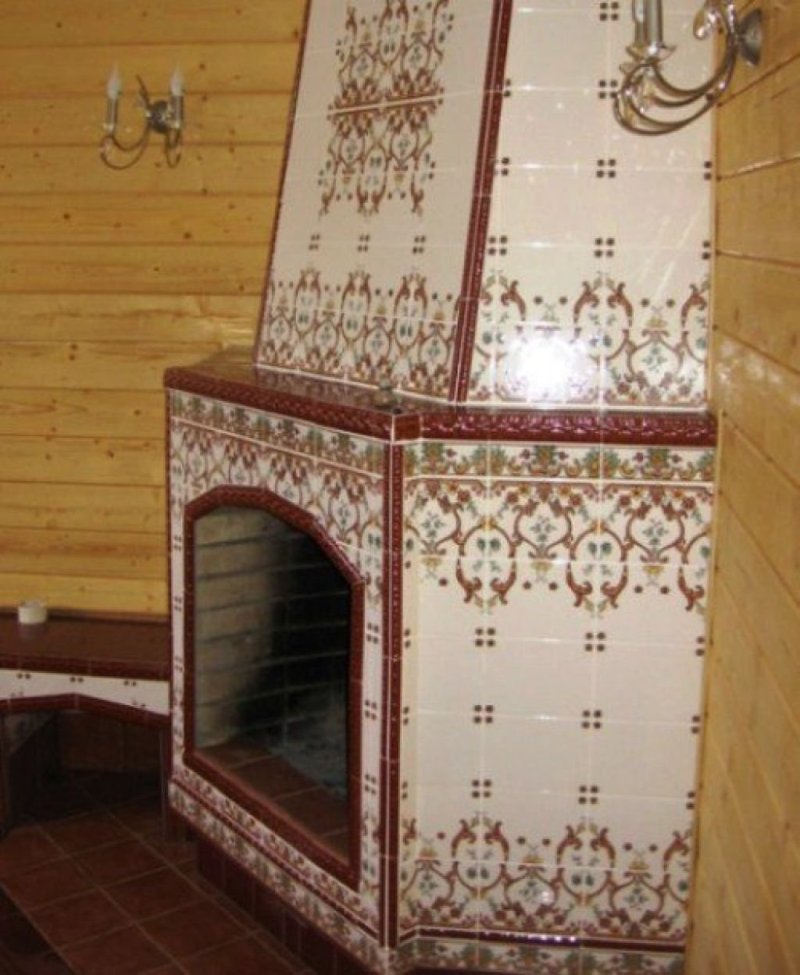 Облицовка печи керамической плиткой