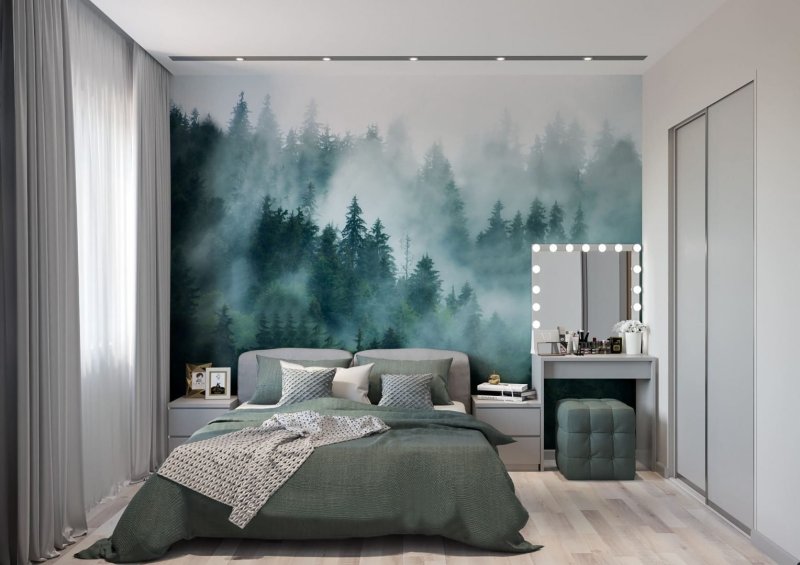 Фреска туманный лес affresco