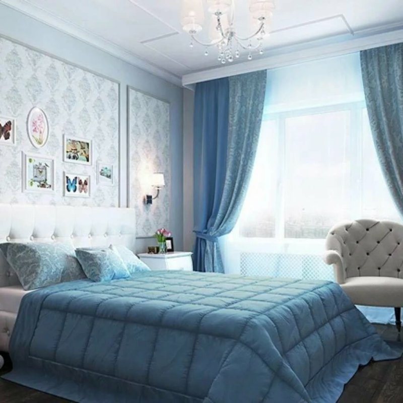 Спальня в голубых тонах
