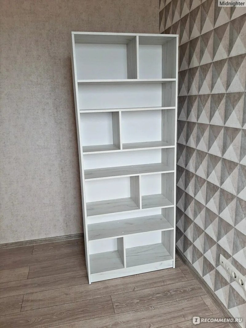 Книжный стеллаж белый втд сбоку