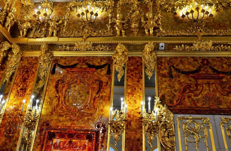 Екатерининский дворец в царском селе янтарная комната