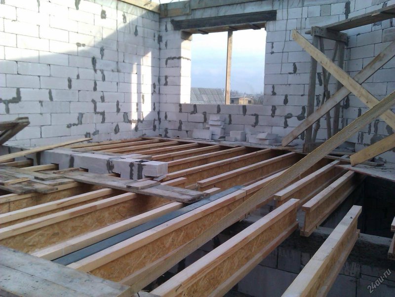 Балки перекрытия в доме из газобетона