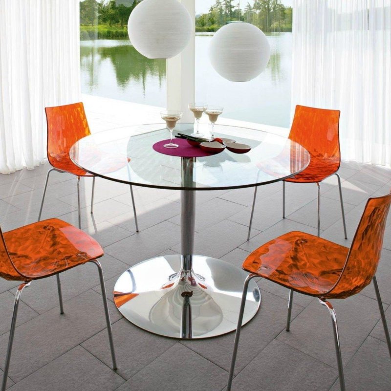 Стеклянный стол calligaris tempered