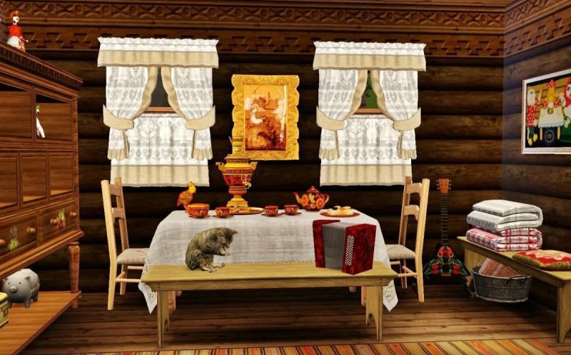 Интерьер русской избы