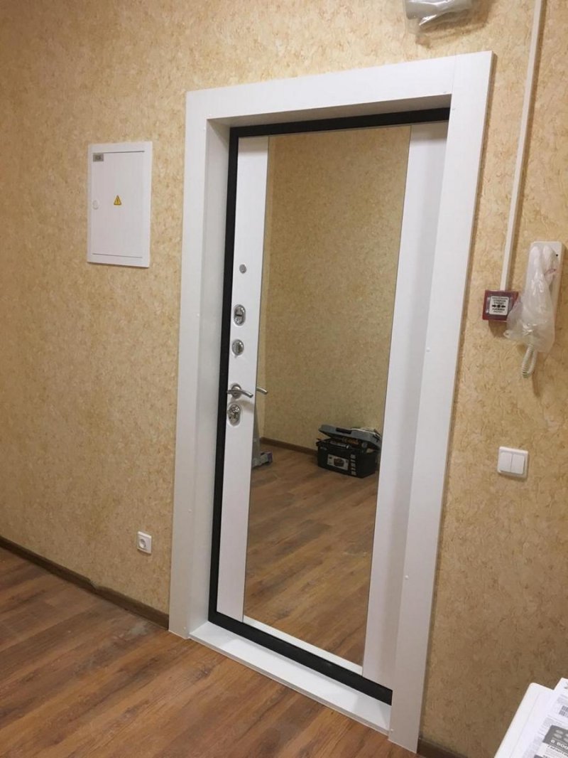 Входная дверь в квартиру с зеркалом