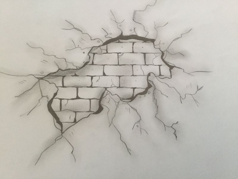 Рисунки на кирпичной стене