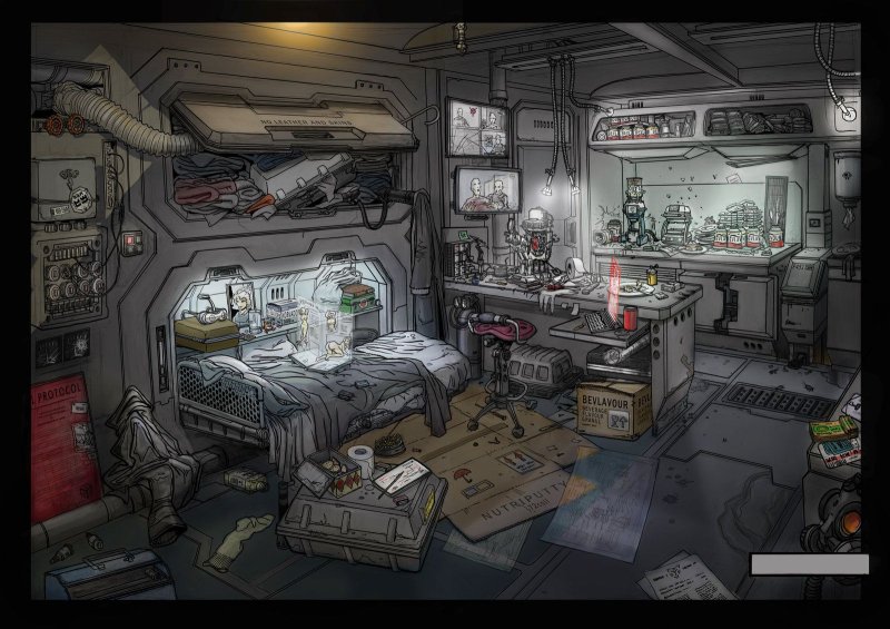 Концепт арт sci fi лаборатория