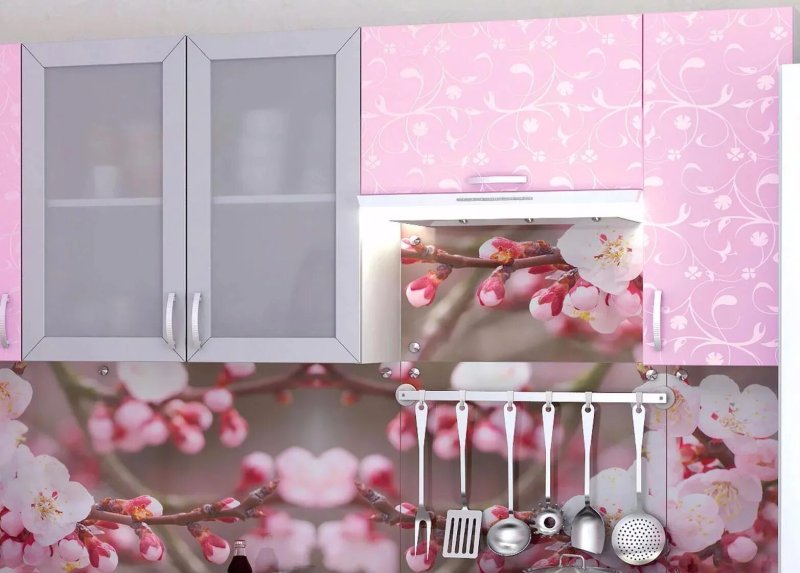 Розовый кухонный гарнитур