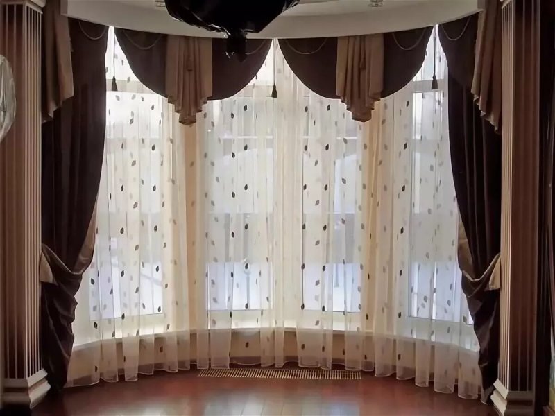 Современные шторы для эркера
