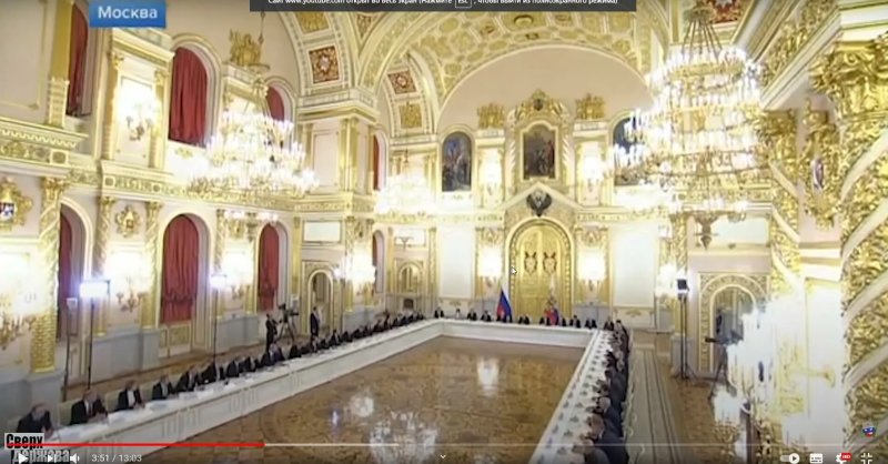 Путин в александровском зале кремля