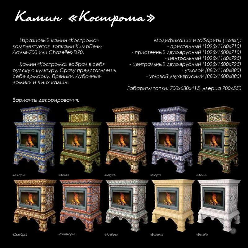 Изразцовый камин кимрпечь кострома