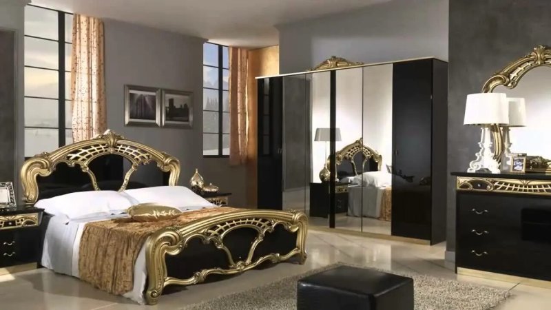 Спальня barocco black gold