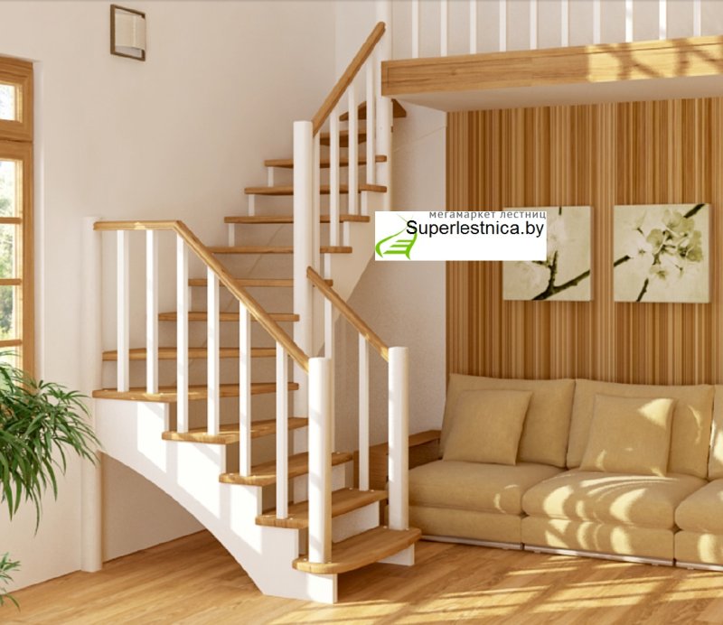Лестница к001м1 с подступенками