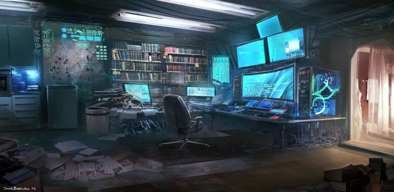 Интерьер в стиле киберпанк футуризм